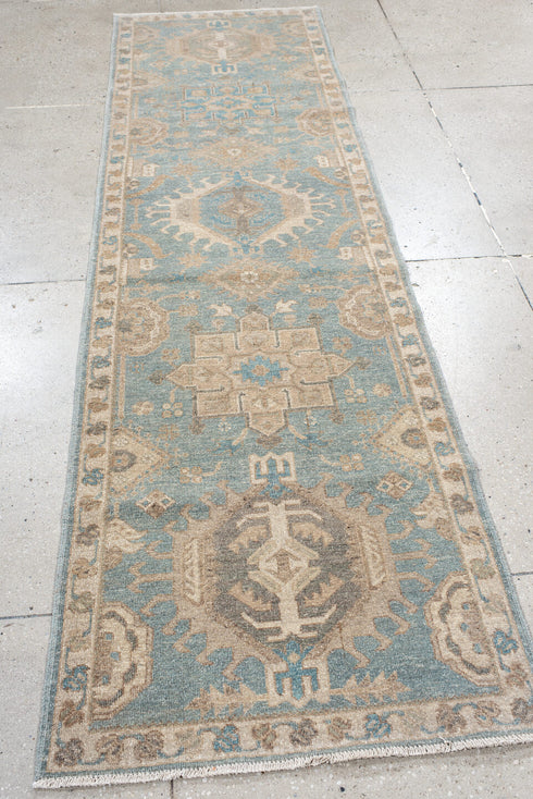 Vintage Afghan Runner Rug (2' x 9')